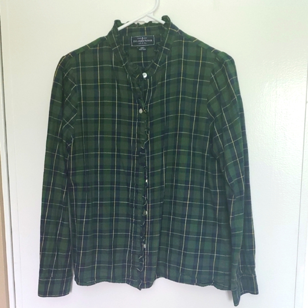 Kiel James Patrick Women's Green Plaid Button Down Shirt